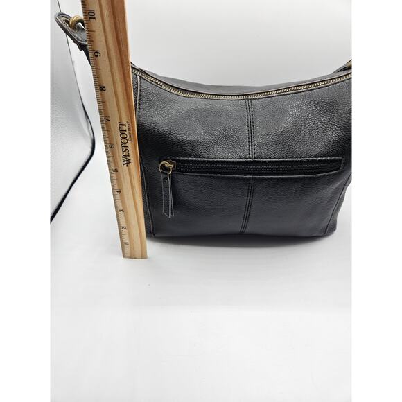 The Sak Women's Shoulder Bag Black Vegan Leather Zipper Pockets Medium - Picture 6 of 14